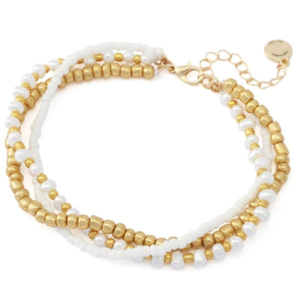 Steve Madden Vintage Beaded Layered Anklet