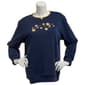 Plus Size Hasting & Smith Daisy Stud Embroidery Fleece Sweatshirt - image 1