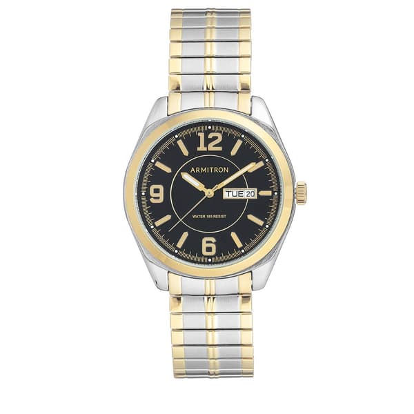 Mens Armitron Stainless Steel Expansion Watch - 20-4591BKTT - image 