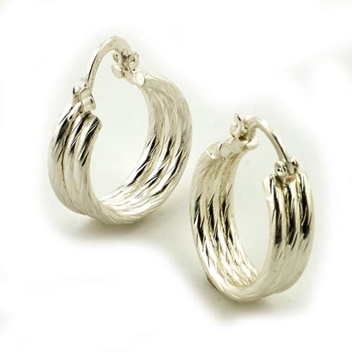 Freedom Nickel Free Wide Silver Hoop Earrings - image 