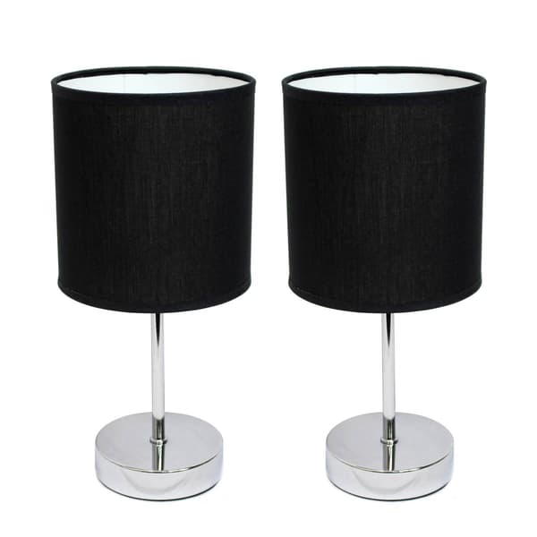 Simple Designs Chrome Mini Basic Table Lamp w/Shade - Set of 2 - image 