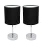 Simple Designs Chrome Mini Basic Table Lamp w/Shade - Set of 2 - image 1