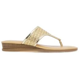 Womens Kensie Abigail Wedge Thong Sandals