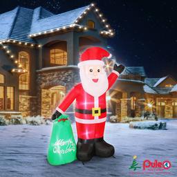 Puleo International 6ft. Lighted Blow-Up Inflatable Santa Claus