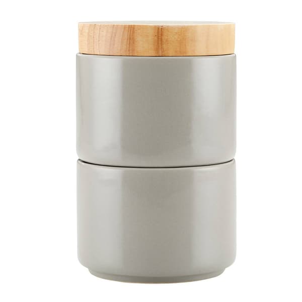 Rachael Ray 2pc. Ceramic Stacking Spice Box Set w/Lid-Grey