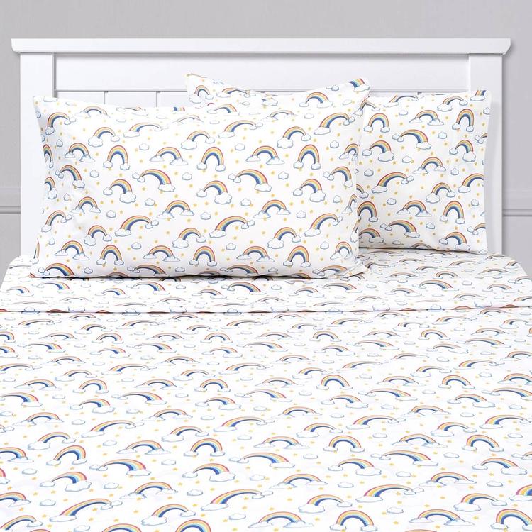 Sweet Home Collection Kids Fun & Colorful Rainbows Sheet Set