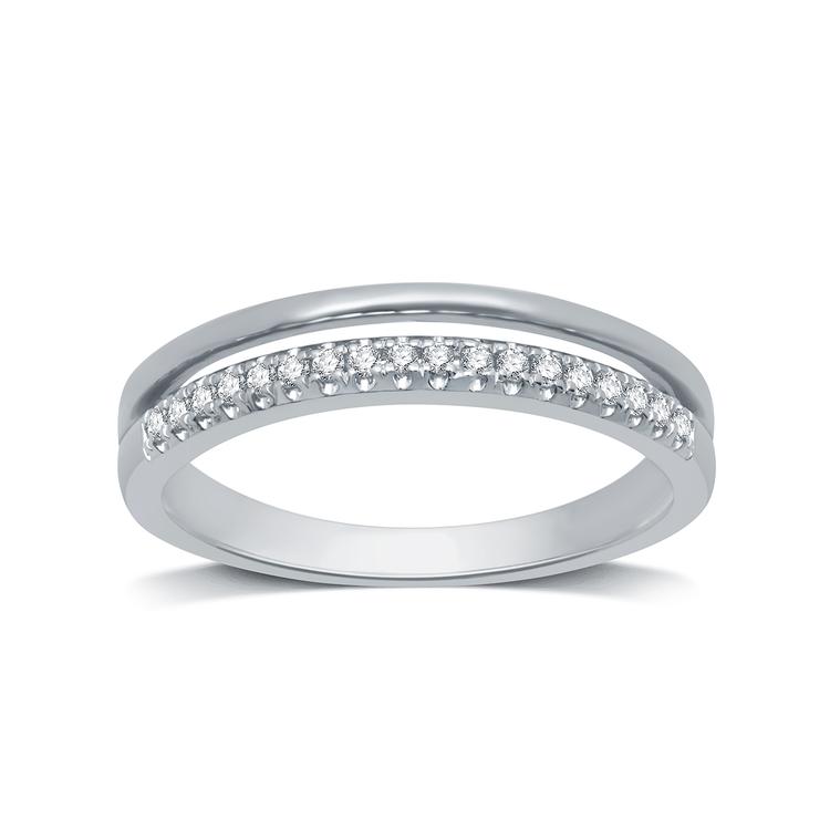 Endless Affection(tm) 1/10ctw. Diamond Sterling Silver Split Band
