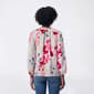 Womens Como Black Long Sleeve Tie Hem Split Neck Floral Blouse - image 2