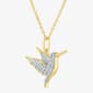 Nova Star® Gold Over Silver Lab Grown Diamond Hummingbird Pendant - image 2