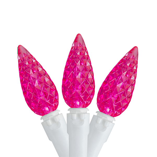 Northlight 22.5ft. LED C6 Faceted Pink Christmas Lights