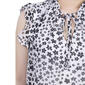 Petite NY Collection Chiffon Tie Neck Floral Blouse - Black/White - image 4
