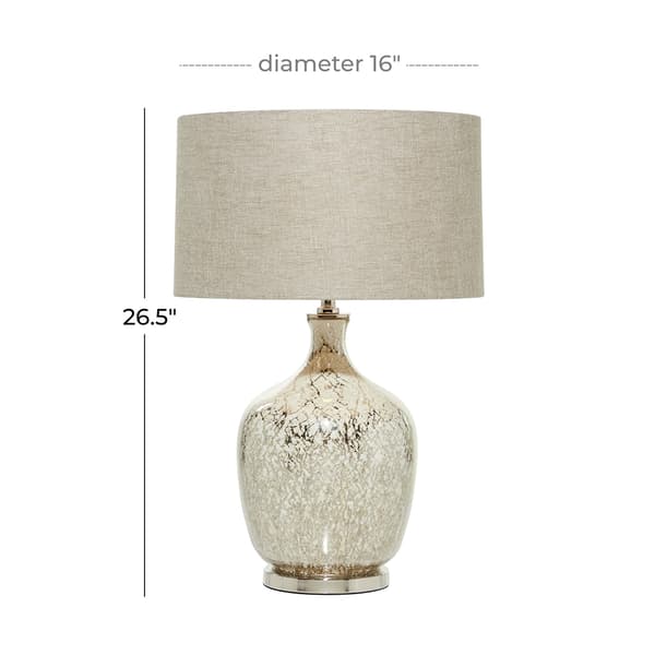 9th & Pike&#174; Silver Glass Table Lamp with Linen Shade