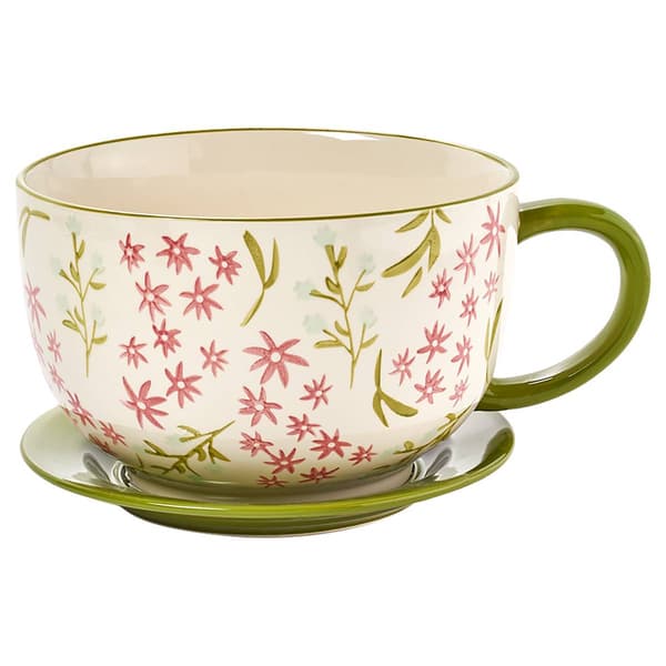 Spring Botanical Floral Large Teacup Planter - image 