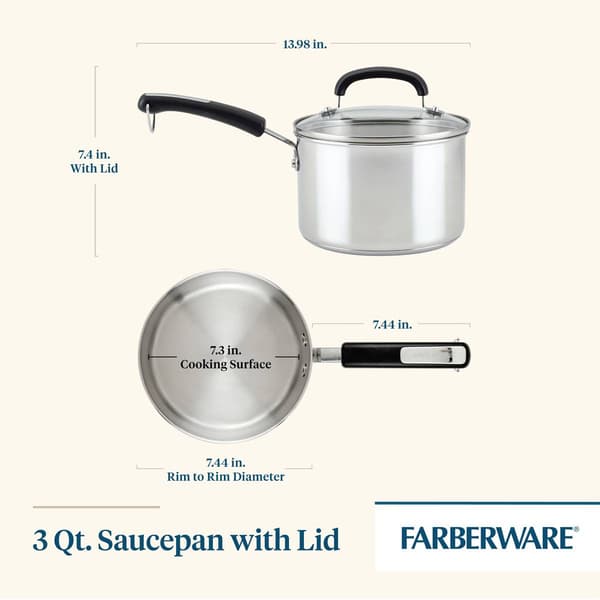 Farberware&#174; Brilliance Stainless Steel 3qt. Saucepan w/ Lid