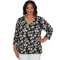Plus Size Emaline Key Items 3/4 Sleeve V Neck Pumpkin Tee - image 1