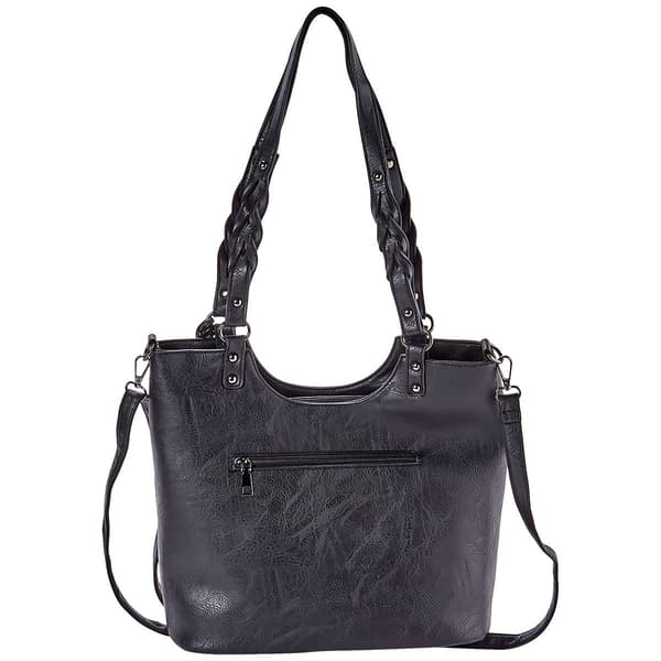 Sam & Hadley Braided Handle Tooled Tote