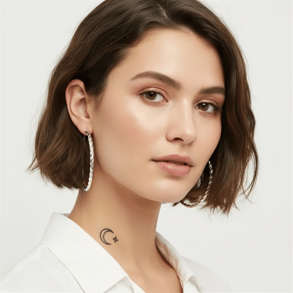 Saffron 50mm Stainless Steel Twisted Hoop Earrings