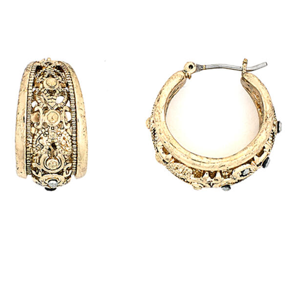Roman Gold-Tone Small Hoop Earrings - image 