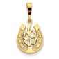 Gold Classics(tm) 14k Good Luck Clover in Horseshoe - image 1