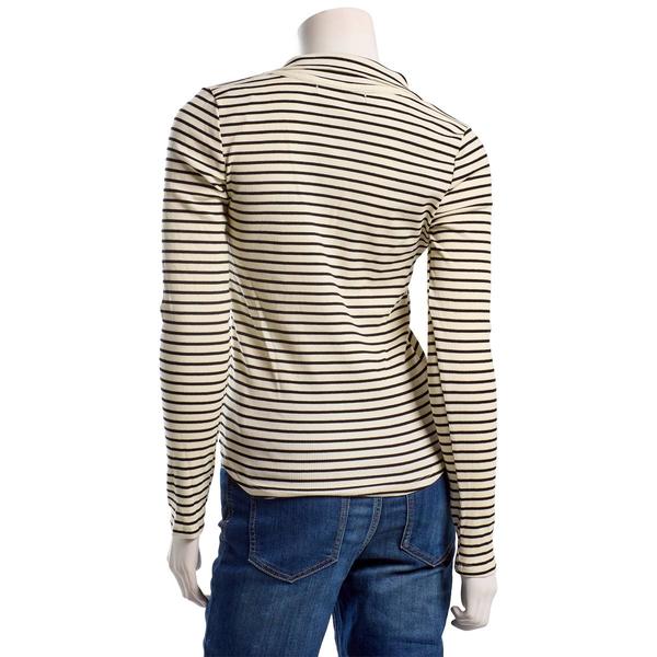 Juniors Wallflower Long Sleeve Manchester Henley Top- Ivory