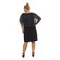 Plus Size Connected Apparel Metallic Overlay Shift Dress - Navy - image 2