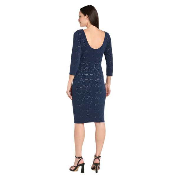 Womens R&M Richards 3/4 Sleeve A-Line Illusion Dress