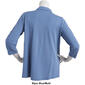 Petite Hasting & Smith 3/4 Sleeve Roll Tab Button Front Print Top - image 2