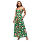 Womens 24/7Comfort Apparel Green Print Strapless Maxi Dress - image 1