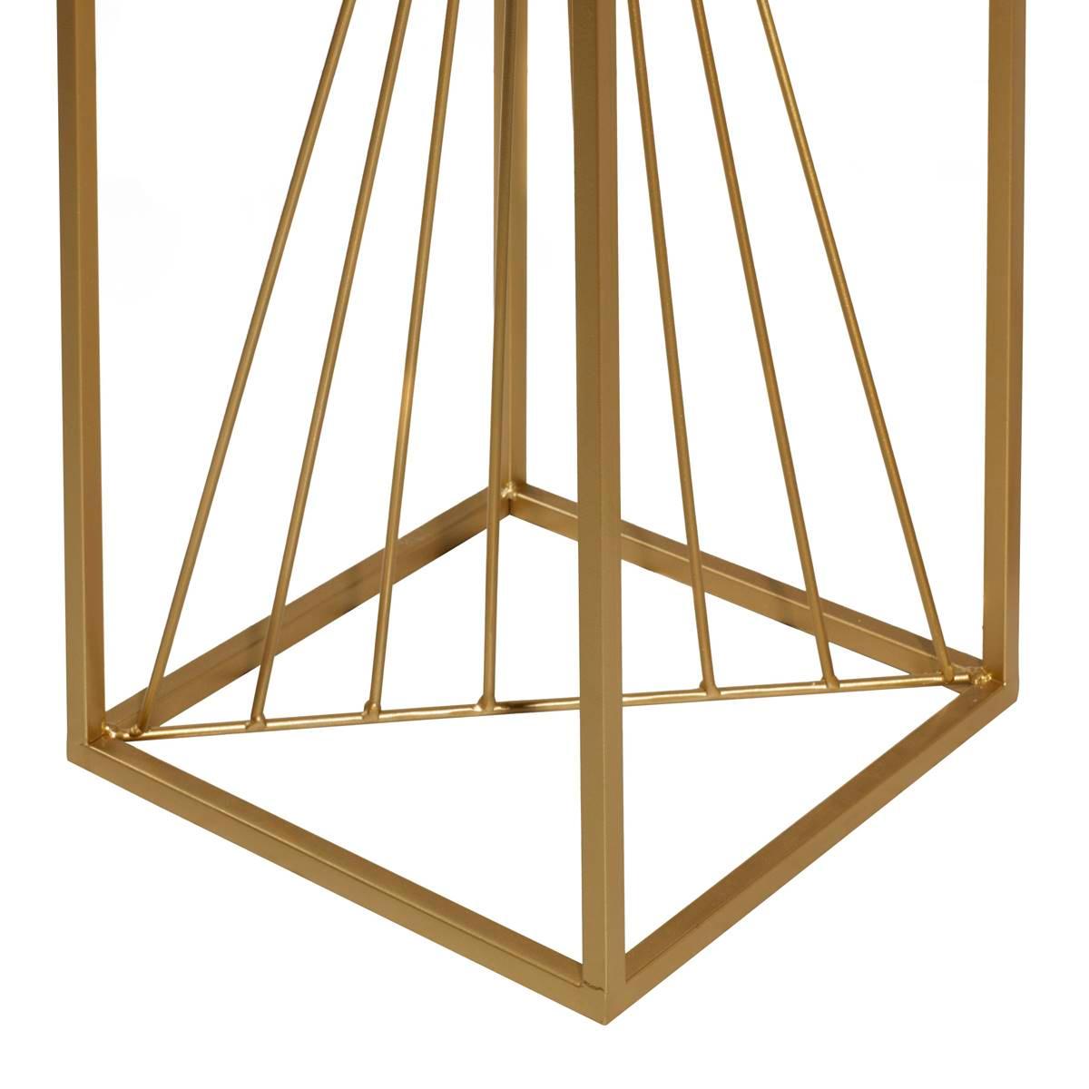 9th & Pike® Gold Marble Contemporary Pedestal Table - Set of 2