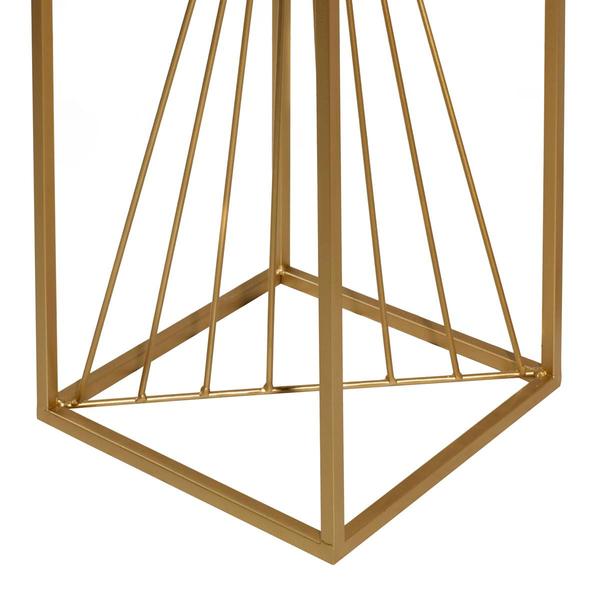 9th & Pike® Gold Marble Contemporary Pedestal Table - Set of 2