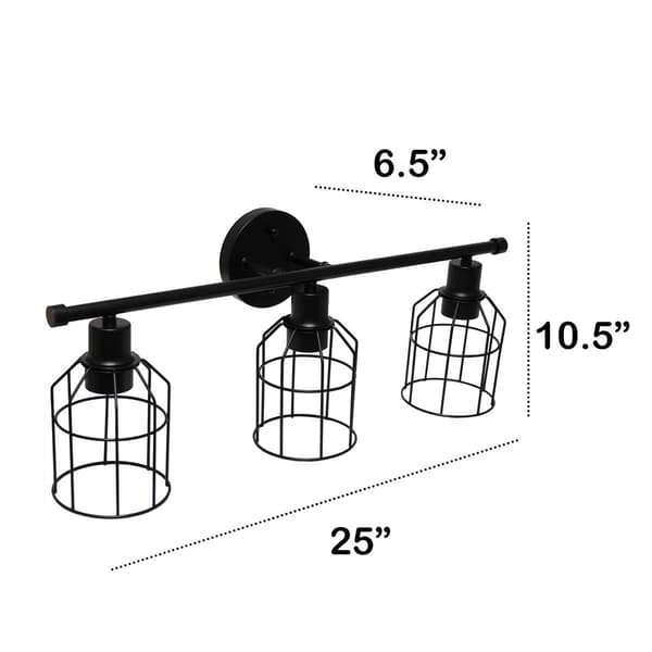 Lalia Home Studio Loft 3 Light Industrial Wired Vanity Light