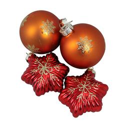 Northlight Shiny Glass Star and Ball Christmas Ornaments
