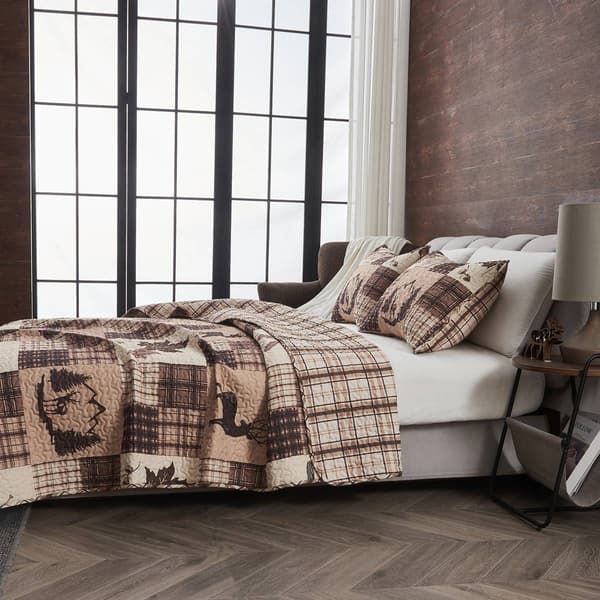 FreshFolds Redwood 3pc. Rustic Patchwork Reversible Quilt Set