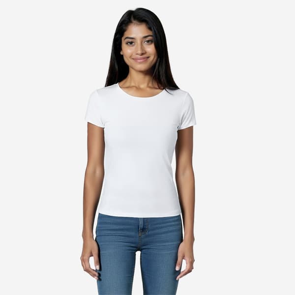 Juniors Derek Heart Short Sleeve Hourglass Fit Double Layer Tee