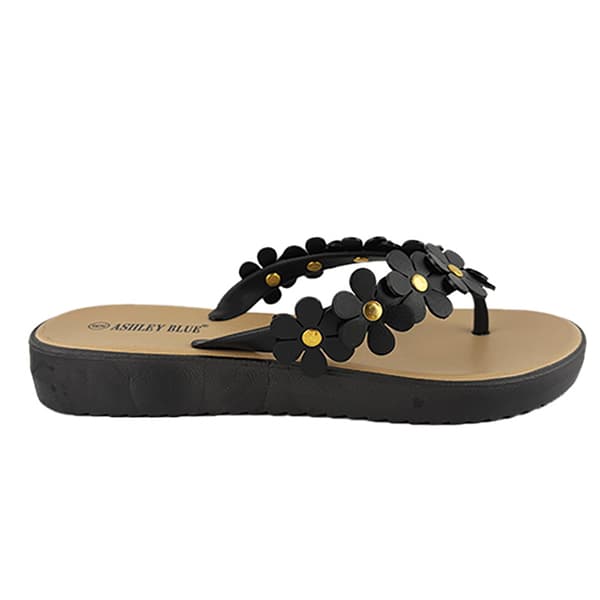 Womens Ashley Blue Daisy Days Jelly Flip Flops