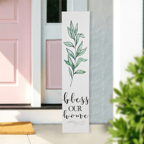 Northlight 36in. Bless Our Home Wooden Porch Board Sign - image 