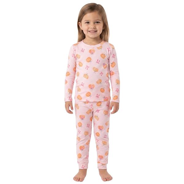 Toddler Girl Sincerely Jules Pumpkins & Bows Joggers Pajama Set - image 
