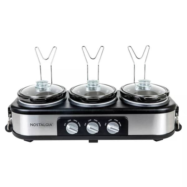 Nostalgia 1.5.Qt Oval Triple Slow Cooker