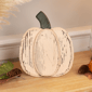 Northlight Small Wooden Fall Harvest Pumpkin with Stem - 10.5in. - image 1