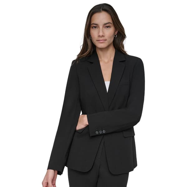 Womens DKNY Long Button Sleeve Notched Lapel Blazer - image 