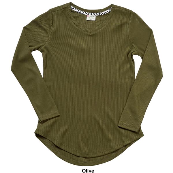 Girls &#40;7-16&#41; Poof! Long Sleeve V-Neck Rib Tee
