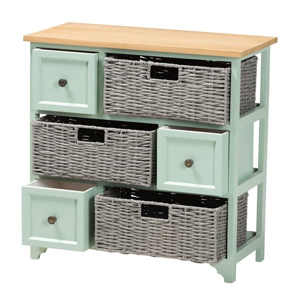 Baxton Studio Valtina Two-Tone Wood 3-Drawer Storage Unit