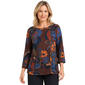 Plus Size Ali Miles 3/4 Sleeve Abstract Floral With Front Pocket - image 1