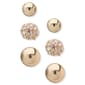 Anne Klein Freesia Gold-Tone 0.25in. Trio Button Earrings - image 1