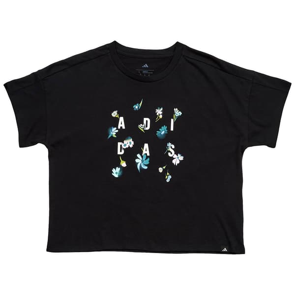Girls (7-16) adidas(R) Short Sleeve Floral Loose Fit Tee - image 