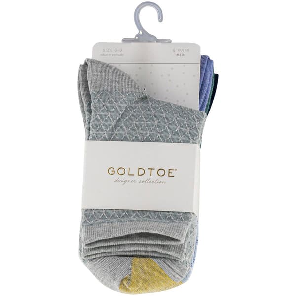 Womens Gold Toe 6Pk Text Midi 21.00