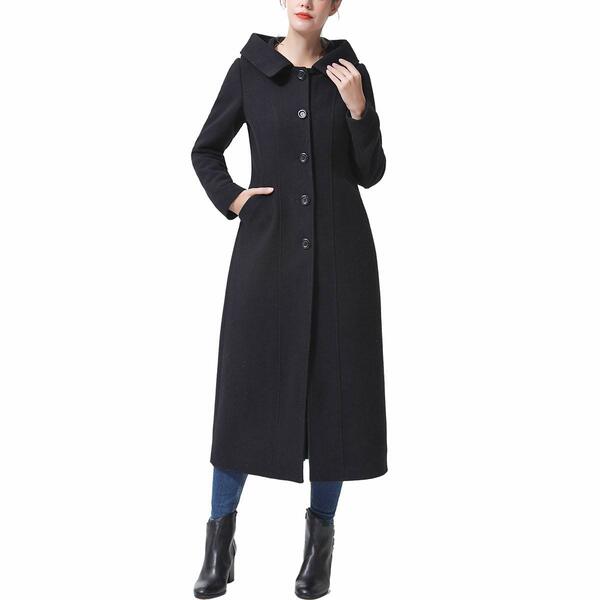 Womens BGSD Hooded Full Length Wool Coat - image 