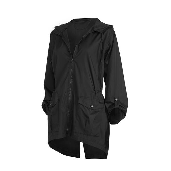 Womens ShedRain Hi Low Poncho Rain Jacket - Black - image 