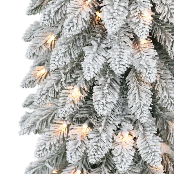 Puleo International 7ft. Pre-Lit Flocked Alpine Christmas Tree