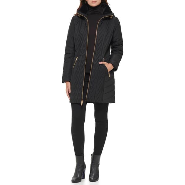 Womens Guess Quilted Chevron Hooded Walker